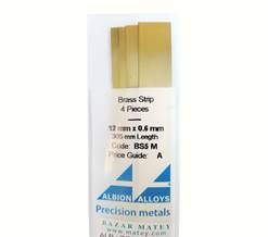 PLETINAS DE LATON (L=305 mm x 12 mm x 0,6 mm) x4