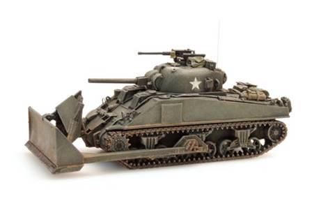 SHERMAN M4 "DOZER" USA/UK - MONTADO Y PINTADO