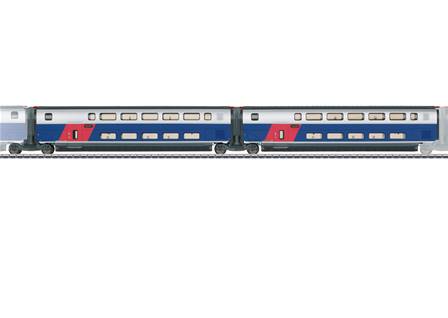 FRANCIA SNCF, SET DE 2 COCHES TGV EURODUPLEX ILUMINACION INTERIOR