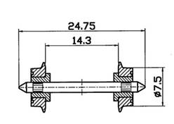 EJES VAGON (7,5 mm) (2 un)