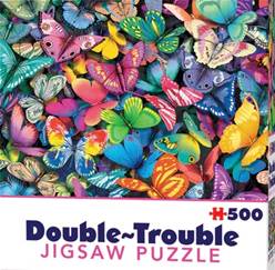 PUZZLE A 2 CARAS DE 500 PIEZAS MINIS (35 x 49 cm) - MARIPOSAS