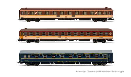 RENFE SET DE 3 COCHES 1ª 12100 ESTRELLA+CAMA 7100 ESTRELLA+ T2 AZUL