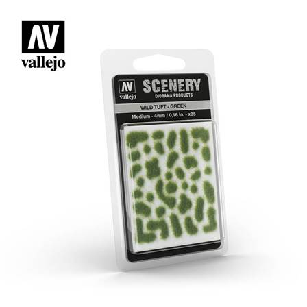 PENACHOS IRREGULARES DE HIERBAS (4 mm,35 uds.) -VERDE MEDIO