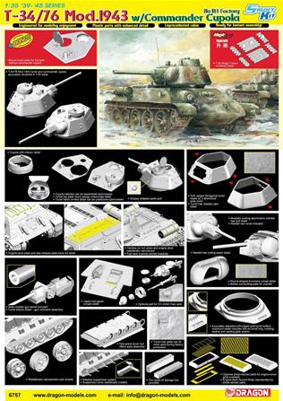 T-34/76 MOD 1943 W/ COMMANDER CUPOLA Nº 183