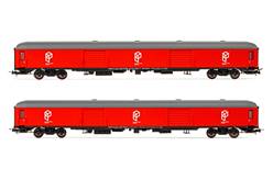 RENFE SET DE 2 FURGONES DE EQUIPAJES DD-8100 ROJOS