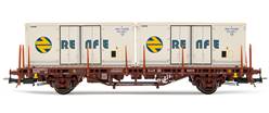 RENFE VAGON PLATAFORMA MC1 CON 2 CONTENEDORES RENFE