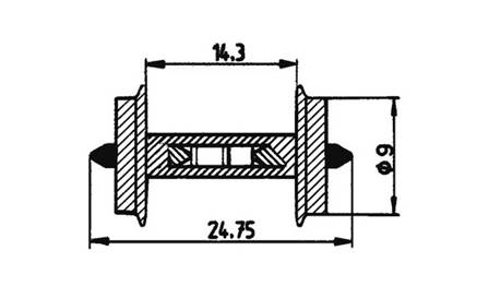 EJES VAGON CON RESISTENCIA (9 mm) (2 un)