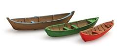 BARCAS DE REMOS (3 uds.) - MONTADAS Y PINTADAS 