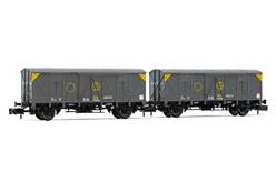 RENFE SET DE 2 VAGONES MERCANCIAS J3 GRISES, SINDICATO DE LA NARANJA