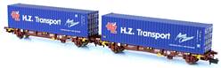 SET DE 2 VAGONES CON CONTENEDORES H.Z. TRANSPORT