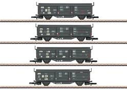 ALEMANIA DB, SET DE 4 VAGONES DE 2 EJES DE TECHO CORREDIZO