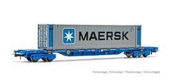 RENFE VAGON DE MERCANCIAS PLATAFORMA CON CONTENEDOR MAERSK