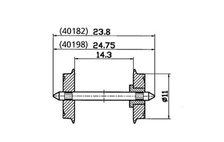 EJES VAGON  (11 mm) (2 un)