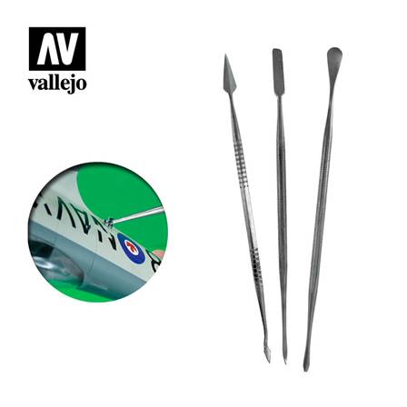 SET DE TRES CURETAS CURVADAS PARA TALLAR Y MOLDEAR