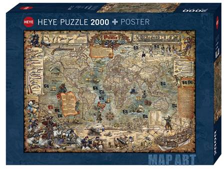 PUZZLE DE 2000 PIEZAS (97 x 69 cm) - MAPAMUNDI DE PIRATAS