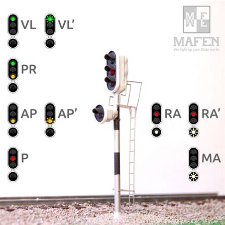 RENFE SEÑAL ESCALA HO DE 4 LUCES VERDE/ROJO/AMBAR/BLANCO