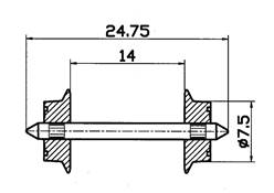 EJES VAGON SISTEMA AC (7,5 mm)(2 un)