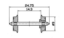 EJES VAGON  (9 mm) (2 un)