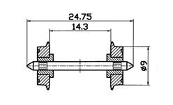 EJES VAGON  (9 mm) (2 un)