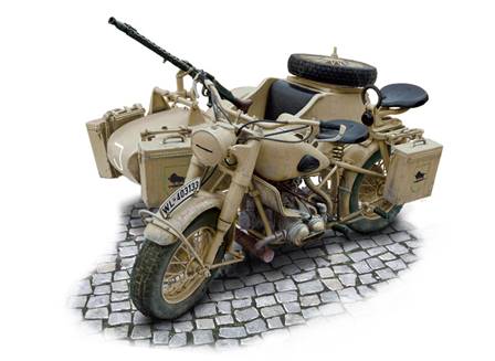 MOTOCICLETA CON SIDECAR ALEMANA WWII