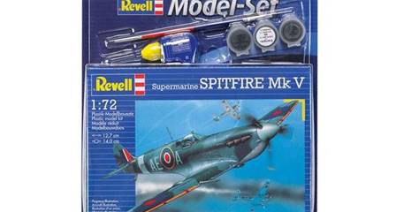 SUPERMARINE SPITFIRE MK V+ PEGAMENTO + PINCEL + PINTURAS