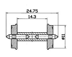 EJES VAGON AMERICANO (11 mm) (2 un)