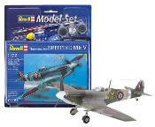 SUPERMARINE SPITFIRE MK V+ PEGAMENTO + PINCEL + PINTURAS