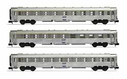 FRANCIA SNCF SET DE 3 COCHES DEV INOX A9 A5R Y B10 EPOCA IV