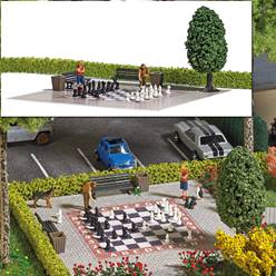 JUEGO DE AJEDREZ CALLEJERO CON FIGURAS Y ACCESORIOS