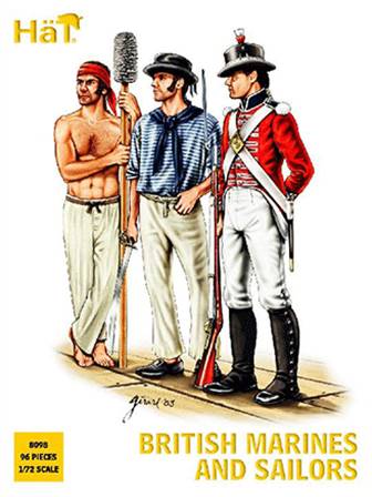 MARINEROS E INFANTERÍA BRITÁNICA (80 soldados+8 cañones)