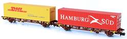 VTG SET DE 2 VAGONES CON CONTENEDORES DHL Y HAMBURG SUD