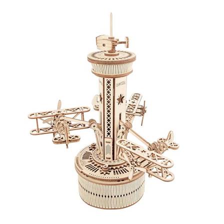 AEROPLANO Y TORRE DE CONTROL CON MUSICA- ( 255 pcs- 19,5x19,5x25 cm)