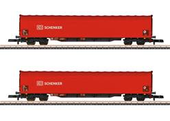 ALEMANIA DB AG SET DE 2 VAGONES DE TOLDO DESLIZANTE SCHENKER (182 mm)