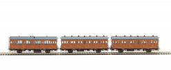 RENFE SET 3 COCHES MADERA Ahv1829,  Bhv1652, Chv1835 (I-II-III CLASE)