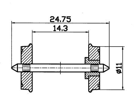 EJES VAGON AMERICANO (11 mm) (2 un)