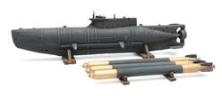 WM KLEIN U-BOOT SEEHUND CON TORPEDOS - MONTADO Y PINTADO