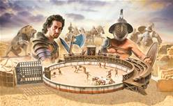 DIORAMA ESTADIO CON GLADIADORES