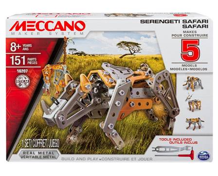 MECCANO SERENGETI SAFARI -SE PUDEN HACER 5 MODELOS, HERRAMIENTAS INCL