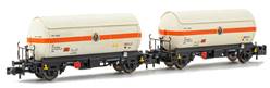 RENFE SET DE 2 VAGONES MERCANCIAS CISTERNA BLANCO/NARANJA, BUTANO S.A