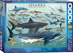 PUZZLE DE 1000  PIEZAS (48 x 68 cm) - TIBURONES