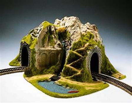 TÚNEL CURVO PARA 1 VÍA  PARA RADIOS 1 y 2 (41 x 37 x 9,3 cm)