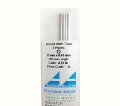 TUBO REDONDO ALUMINIO (L=305 mm, Ø exterior=2 mm, Ø inter.=1,1 mm) x4
