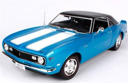 CHEVROLET CAMARO Z28 1968 AZUL CON FRANJAS BLANCAS