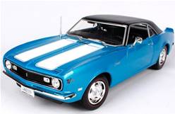 CHEVROLET CAMARO Z28 1968 AZUL CON FRANJAS BLANCAS