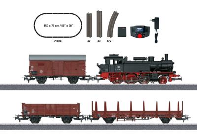 TREN INICIO HO DIGITAL LOCOMOTORA VAPOR + 3 VAGONES (150 x 85 cm)